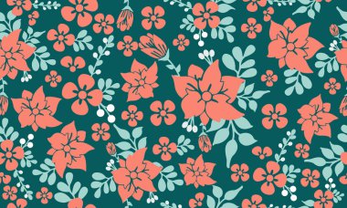 Sevgililer Günü afiş tasarımı ve pürüzsüz gül desenli arkaplan.