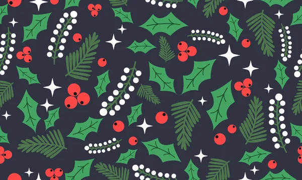 Antike und elegante Vorlage für Weihnachten, mit Blattblumen Hintergrund. — Stockvektor