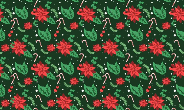 Padrão floral fundo de Natal, com fundo abstrato flor vermelha . — Vetor de Stock