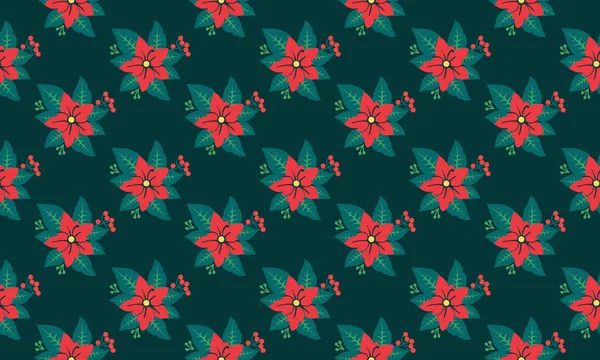 Natal floral padrão único, na flor da folha desenho moderno . — Vetor de Stock
