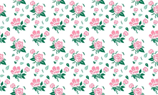 Flor rosa elegante para Valentine, fundo padrão de flor sem costura . — Vetor de Stock