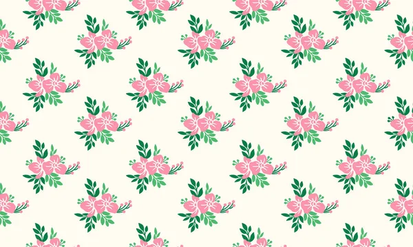 Arrière-plan de décoration de motifs floraux pour carte de la Saint-Valentin avec dessin unique de fleurs de feuilles. — Image vectorielle