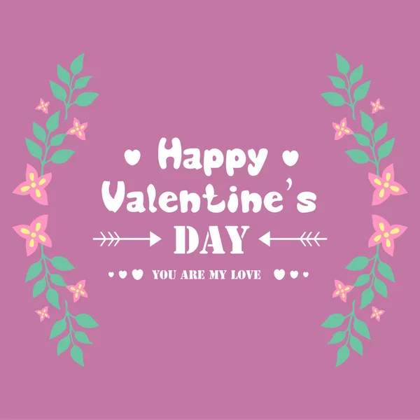 Cute różowy wieniec ramki, dla szczęśliwych Walentynki tapety projekt karty okolicznościowej. Wektor — Wektor stockowy