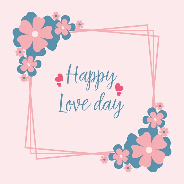 浪漫美丽的花环框架,为优雅快乐的情人节贺卡设计. B.病媒 — 图库矢量图片