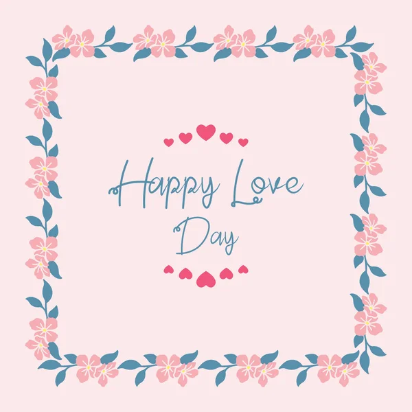 Антична форма візерунка листя і квіткова рамка, з елегантним рожевим фоном, для щасливого дизайну вітальної листівки в день кохання. Векторні — стоковий вектор