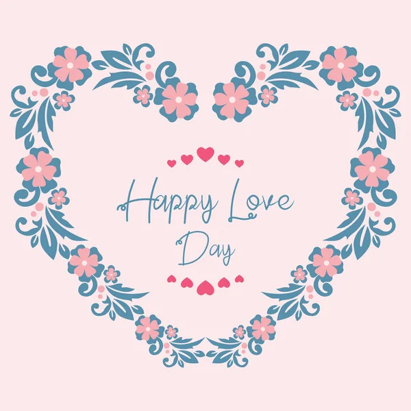 Beautiful frame with unique leaf and flower drawing, for happy love day invitation card design. Vector — 스톡 벡터