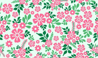 Zarif yaprak ve çiçek desenli Valentine çiçek desenli arka plan.