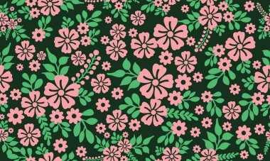 Zarif yaprak ve çiçek desenli Valentine çiçek desenli arka plan.