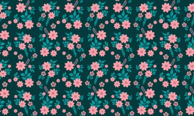 Çiçek desenli, yaprak ve çiçek desenli arkaplan..