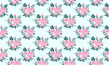 Valentine için desen arka planı, güzel çiçek ve yaprak tasarımıyla.