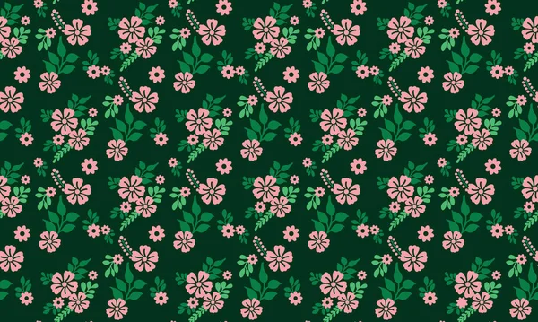 Fundo padrão floral bonito, com folha e desenho único floral . — Vetor de Stock