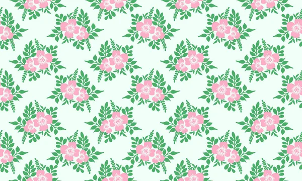 Flower pattern background for Valentine, with flower and leaf unique design. — 스톡 벡터