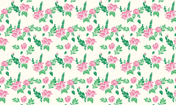 Fond motif floral Saint-Valentin, avec feuille unique et dessin floral mignon . — Image vectorielle