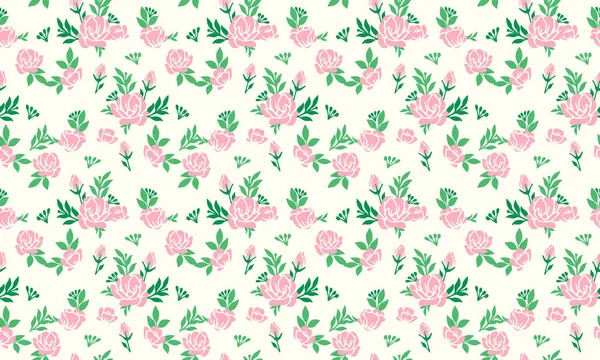 Elegante patrón de flores Fondo para San Valentín, con hermoso y sin costuras rosa diseño de flores . — Vector de stock