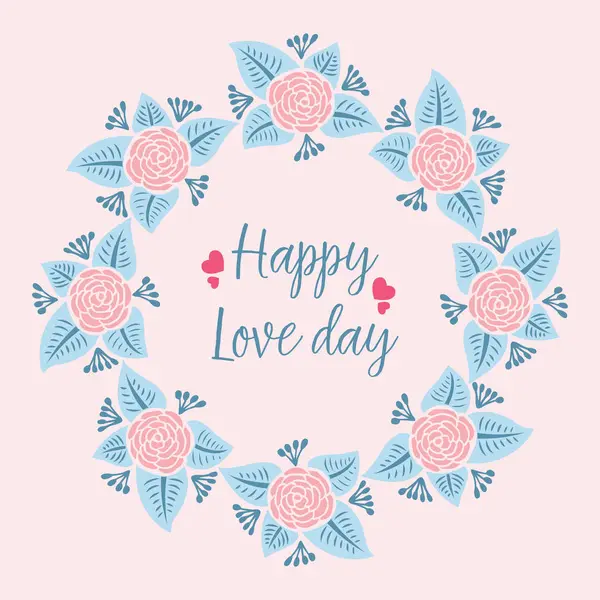 浪漫快乐的情人节贺卡设计,有着美丽的人群叶子和花框. B.病媒 — 图库矢量图片