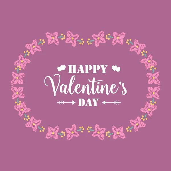 Hermosa decoración de marco de corona rosa, para el diseño romántico feliz tarjeta de invitación de San Valentín. Vector — Archivo Imágenes Vectoriales