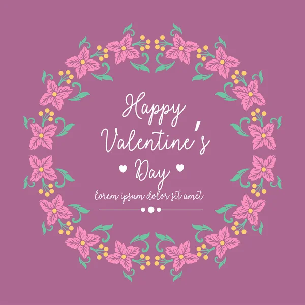 Hermosa multitud marco de flores de color rosa, para el diseño romántico feliz tarjeta de invitación de San Valentín. Vector — Vector de stock