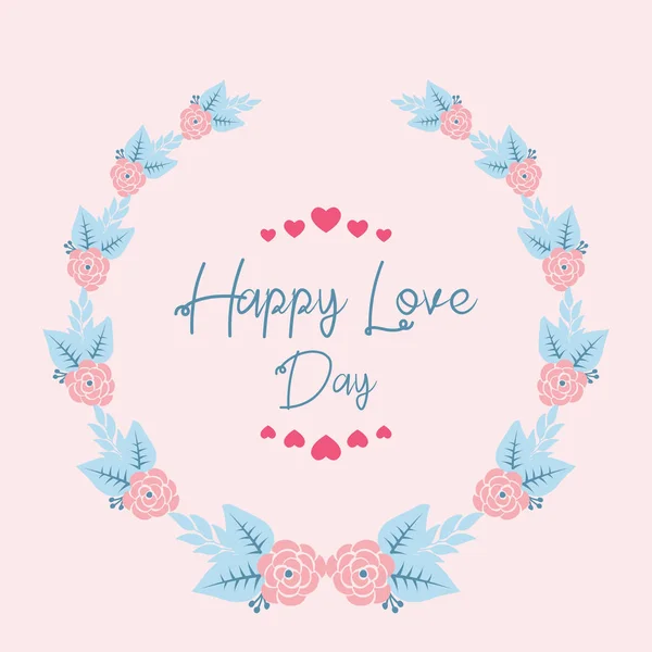 Leaf and flower seamless Design frame, for unique and elegant happy love day greeting card design. Vector — 스톡 벡터