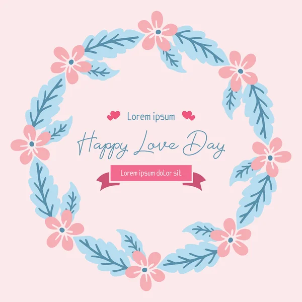 stock vector Elegant Frame with leaf and beautiful wreath, for romantic happy love day invitation card design. Vector