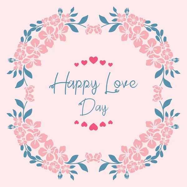 Beautiful peach wreath frame, for romantic happy love day invitation card template design. Vector — 스톡 벡터