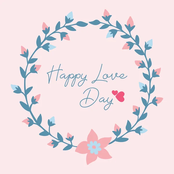 Elegant frame, with ornate flower and leaf, for unique happy love day greeting cards design. Vector — 스톡 벡터