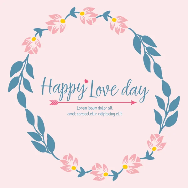 Beautiful Ornate of flower frame, for seamless happy love day design of cards. Vector — 스톡 벡터