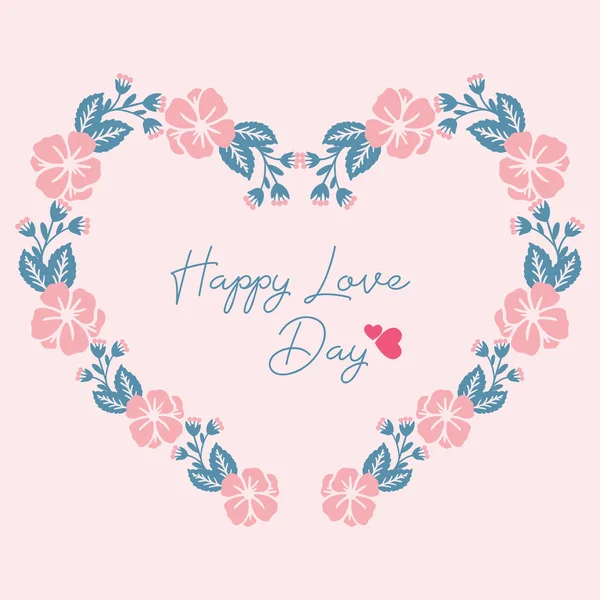 Hermosa multitud de marco de flores de melocotón, para un elegante diseño de tarjetas de felicitación feliz día del amor. Vector — Archivo Imágenes Vectoriales