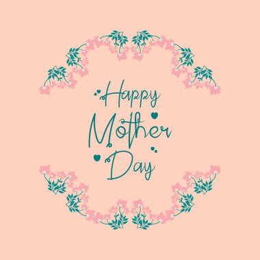 Eşsiz bir stil ve kusursuz çelenksiz mutlu anneler günü tebrik kartı tasarımı. Vektör
