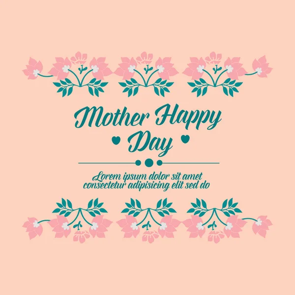 Seamless Pattern of leaf and flower frame, for elegant happy mother day greeting card design. Vector — Stock Vector