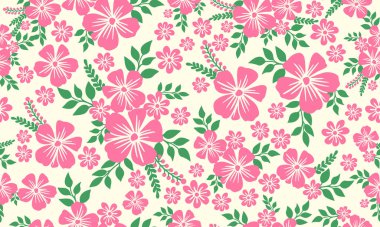 Sevgililer Günü için güzel pembe çiçek desenli arkaplan, eşsiz bir yaprak ve çiçek desenli.