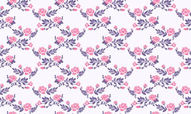 Çiçek desenli eşsiz bir arka plan, güzel bir yaprak ve çiçek çizimi..