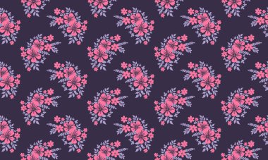 Çiçek desenli eşsiz bir arka plan, güzel bir yaprak ve çiçek çizimi..