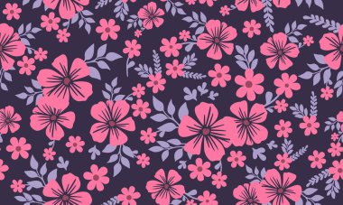 Zarif ve güzel pembe çiçek desenli Valentine çiçek desenli arkaplan.