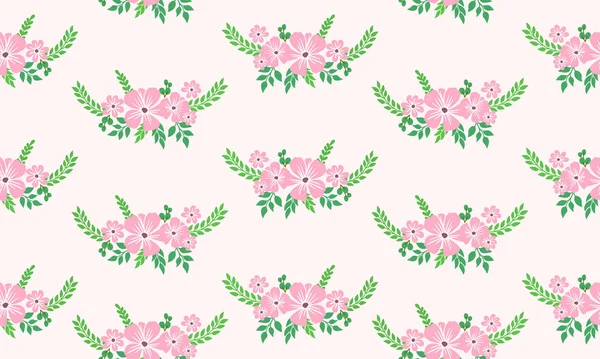 Modèle de fleur élégant Arrière-plan pour la Saint-Valentin, avec un design de fleur rose unique et sans couture . — Image vectorielle