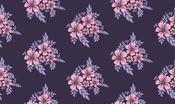 Fond unique motif floral, avec belle feuille et dessin floral . — Image vectorielle