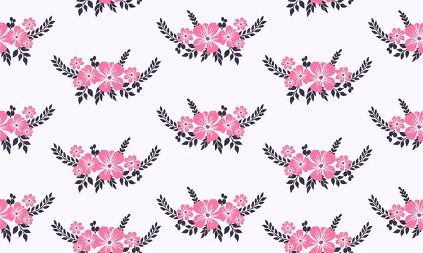 Fondo de patrón floral único, con hermosa hoja y dibujo floral . — Vector de stock