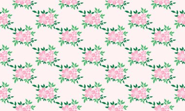 Sevgililer günü için güzel pembe çiçek, yapraklı ve çiçek desenli modern dekorlu..