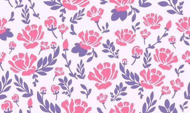 Sevgililer Günü için eşsiz bir şablon, güzel yapraklı ve çiçek arkaplanlı..