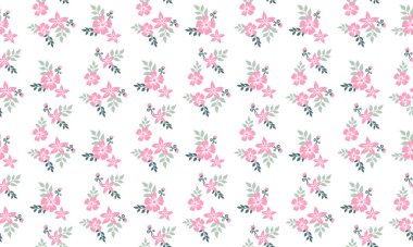 Sevgililer Günü çiçek desenli arka plan tasarımı, zarif pembe gül çiçeğiyle.