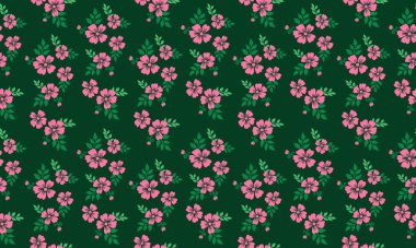 Antik sevgililer günü çiçek desenli, romantik yapraklı ve çiçekli arka plan.