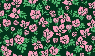 Zarif ve pürüzsüz pembe çiçek desenli Valentine çiçek desenli arkaplan.