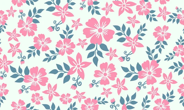 Fond sans couture de motif de fleur de Saint-Valentin, avec la feuille décor floral élégant . — Image vectorielle