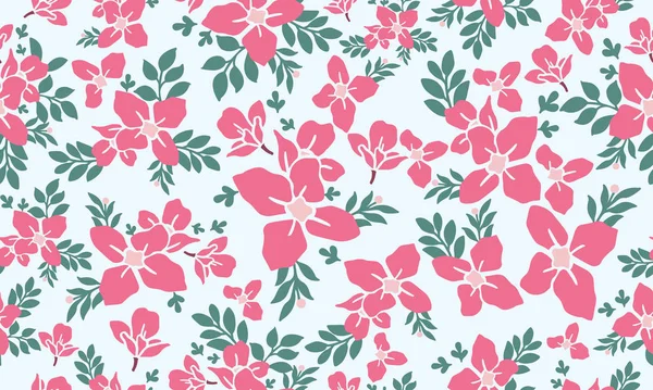 Romantik sevgililer günü için pembe çiçek arkaplanı, güzel yapraklı ve çiçek çizimli..