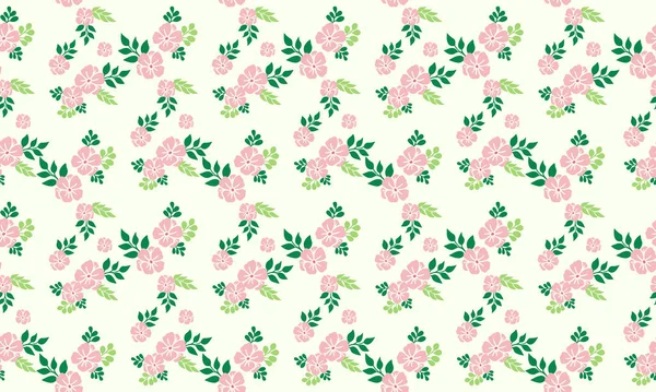 Fundo padrão de flor romântica para o dia dos namorados, com folha e desenho elegante floral . — Vetor de Stock