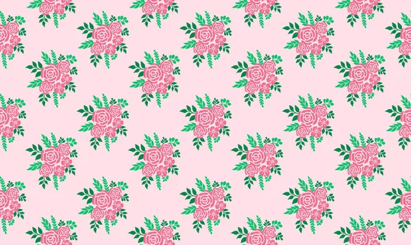 Schöne Blumenmuster Hintergrund für Valentin, mit nahtlosen rosa Rose Blume Design. — Stockvektor
