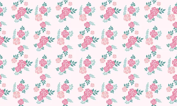 Beautiful flower pattern Background for valentine, with seamless of pink rose flower design. — ストックベクタ