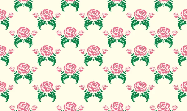 Valentine Flower pattern background, with cute and seamless pink flower design. — ストックベクタ