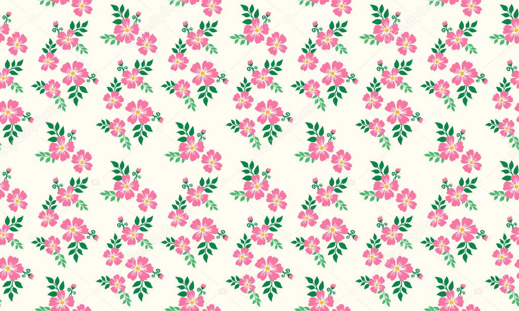 Antique valentine floral pattern Background, with romantic leaf and floral design.