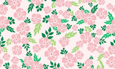 Sevimli ve pürüzsüz pembe çiçek desenli Valentine çiçek desenli arka plan.