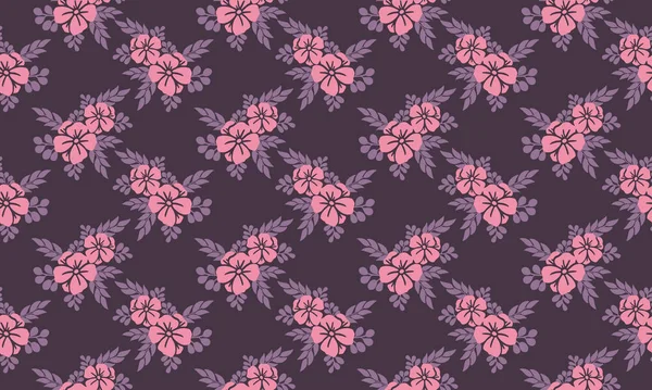Unik och söt rosa blomma mönster bakgrund för valentine, med blad och blomma inredning. — Stock vektor